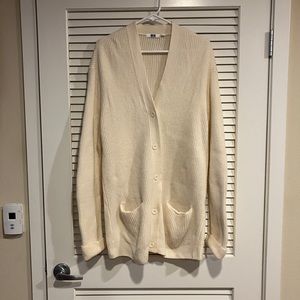 Academia Uniqlo 100% Wool Button Down Cardigan Duster Long Sleeve Oversi…